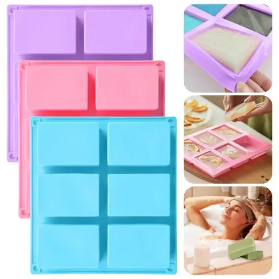 Kitcheniva 6 Cavities Silicone Soap Mold DIY Tool Purple {2}