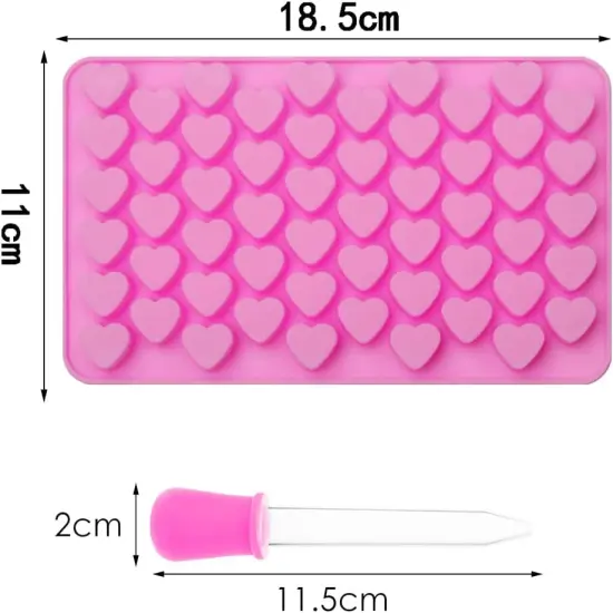 55 Heart Silicone Molds with Dropper {3}