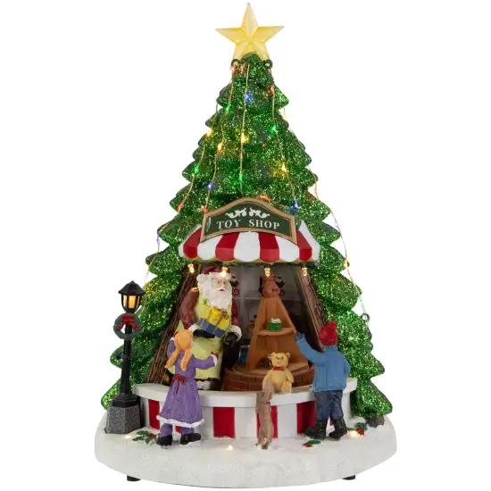 Northlight LED Lighted Animated and Musical Santa's Toy Shop Christmas Village Display - 13" Multi {1}