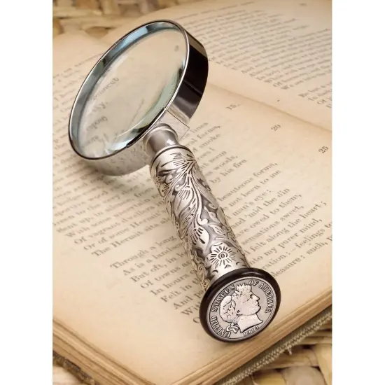Silver Barber Dime Magnifying Glass {1}