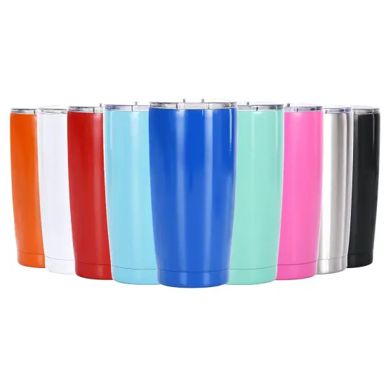 Kitcheniva Double Walled Stainless Steel Tumbler With Resistant Lid 20 oz Red {2}