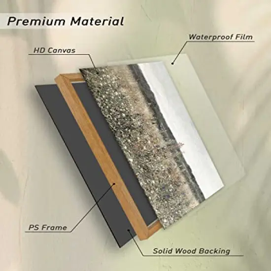 8x10 in Framed Canvas Wall Art Home Decor, Meadow with Flowers Painting Wall Art Prints, Canvas Wall Art for Living Room Decor Bedroom Home Bathroom Wall Decor {5}