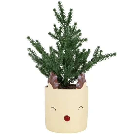 Northlight Mini Artificial Christmas Tree in Reindeer - 14.25" - Unlit Green {1}