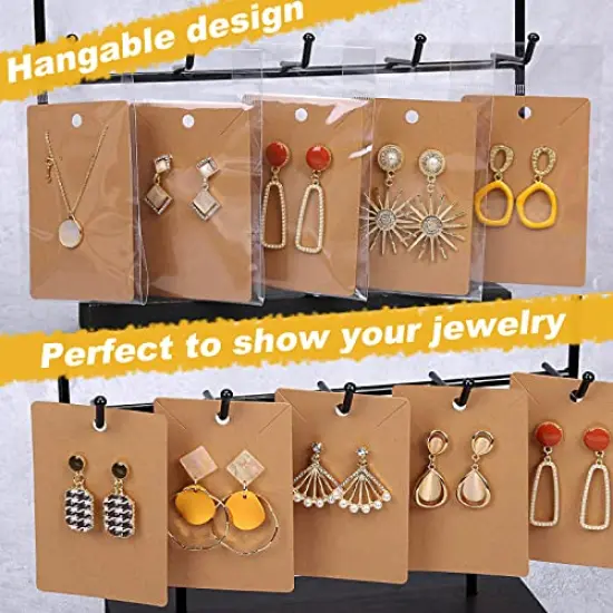 500 Pieces Earring Cards - holder Cards with 500 Pieces Bags, Display Cards for Earrings Necklace Display and Jewelry Packaging {5}