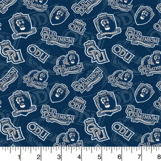 Sykel Enterprises-Old Dominion University Cotton Fabric-ODU Monarchs Tone On Tone Cotton Quilting Fabric {1}