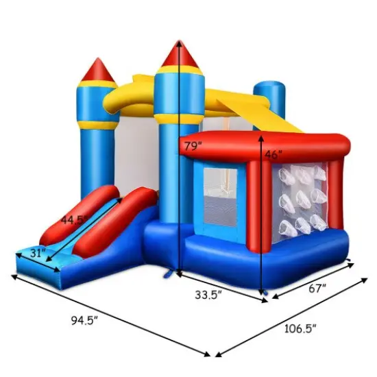 Inflatable Bounce House Castle with Balls & Bag {3}