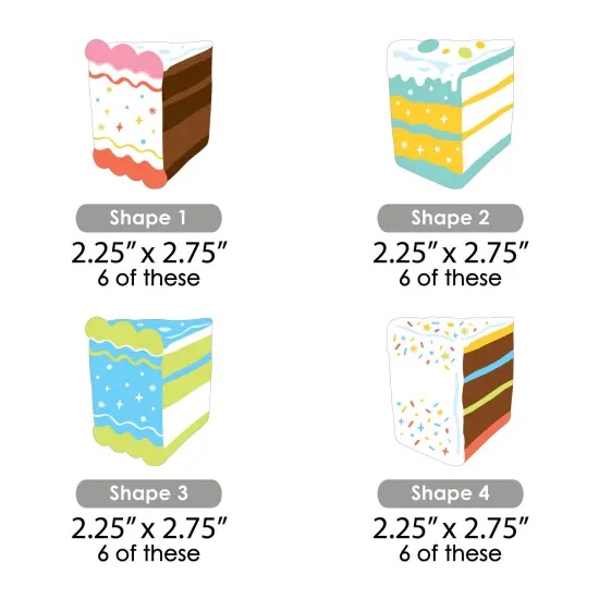 Big Dot of Happiness Cake Time - Paper Straw Decor - Happy Birthday Party Striped Decorative Straws - Set of 24 {3}