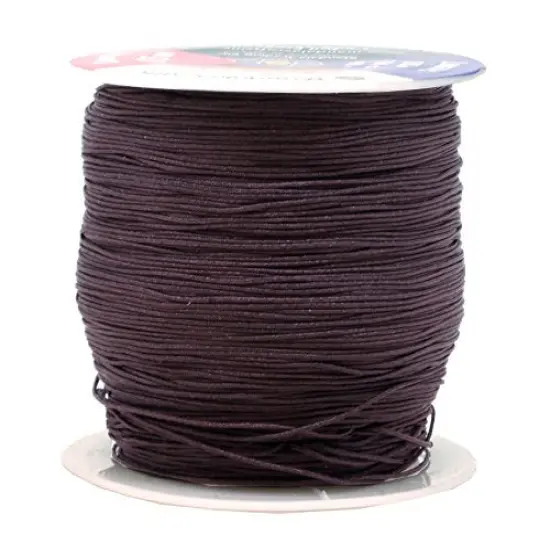 164 yards Mandala Crafts Nylon Satin Cord - 0.5mm Nylon Cord for Jewelry Making Beading - 164 Yds Braided Nylon Satin String Brown Nylon String for Bracelets Rattail Trim Chinese Knot {1}