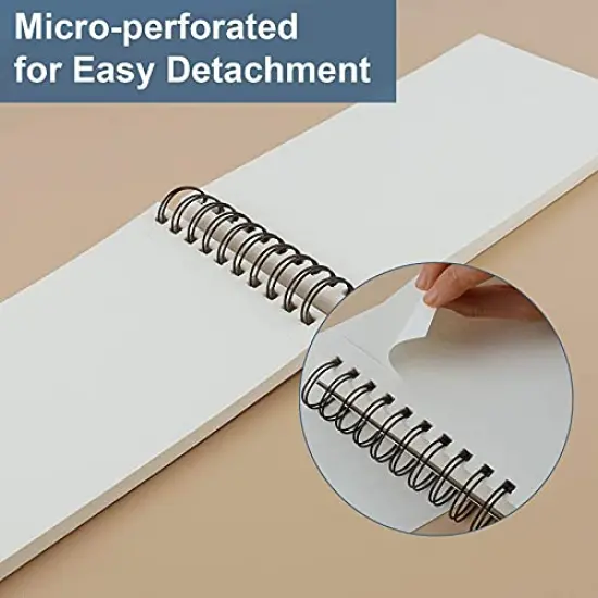 5.5" x 8.5" Sketchbook Set, Top Spiral Bound Sketch Pad, 2 Packs 100-Sheets Each (68lb/100gsm), Acid Free Art Sketch Book Artistic Drawing Painting Writing Paper for Beginners Artists {4}