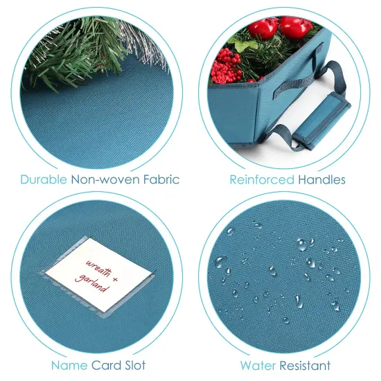 Hearth & Harbor Hard Shell Christmas Wreath Storage Container {5}