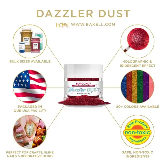 Burgundy Red Dazzler Dust&reg; 5 Gram Jar {4}