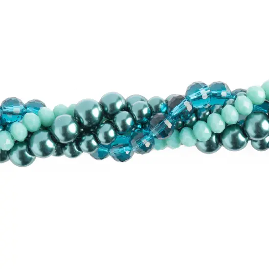 Crystal Lane DIY Calla Lily Green Twisted Glass & Pearls Beads, 5 Strands {1}