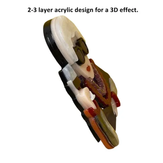 Wrapables Acrylic Fashion Brooch Pin for Sweaters, Coats, Scarves, and Bags, Eclectic {5}