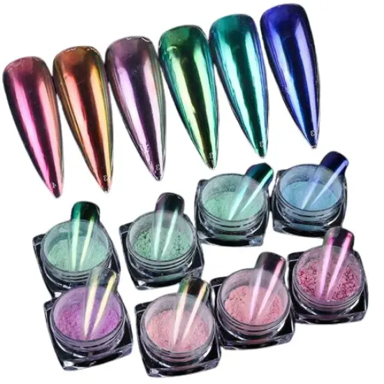 Kitcheniva Glitter Holographic Mirror Nail Art Powder {2}