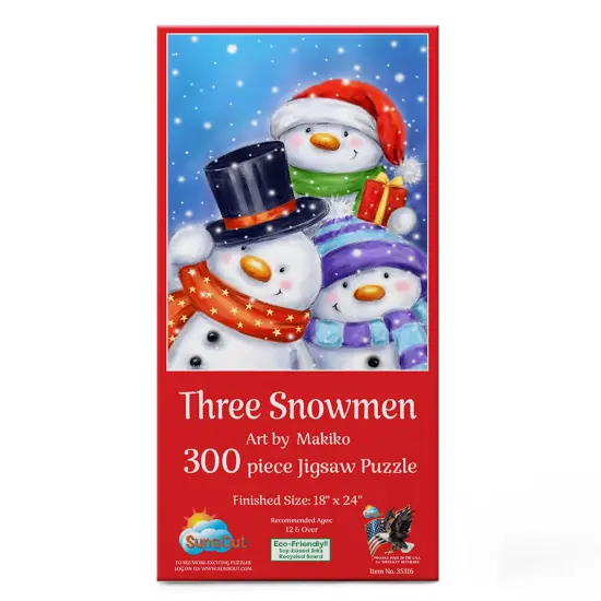 Sunsout Three Snowmen 300 pc Jigsaw Puzzle 35316 {4}