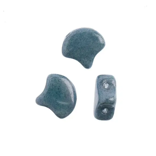 John Bead Czech Glass Opaque Ginko Beads, 50g Chalk Blue Luster {2}