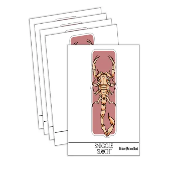 Deadly Deathstalker Desert Scorpion Waterproof Vinyl Phone Tablet Laptop Water Bottle Sticker Set - 5 Pack {2}