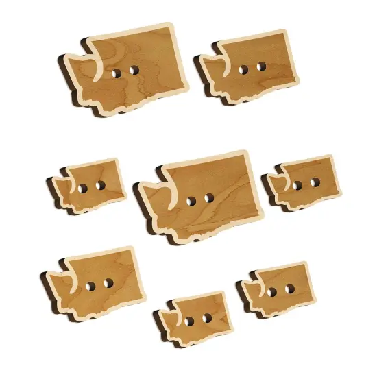 Washington State Silhouette Wood Buttons for Sewing Knitting Crochet DIY Craft {7}