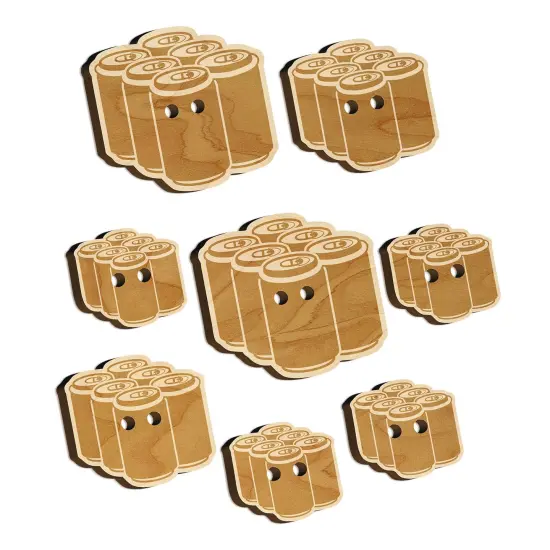 Beer Soda Drink Six Pack Wood Buttons for Sewing Knitting Crochet DIY Craft {7}