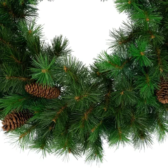 Northlight Royal Oregon Pine Artificial Christmas Wreath with Pinecones - 24" - Unlit Green {5}