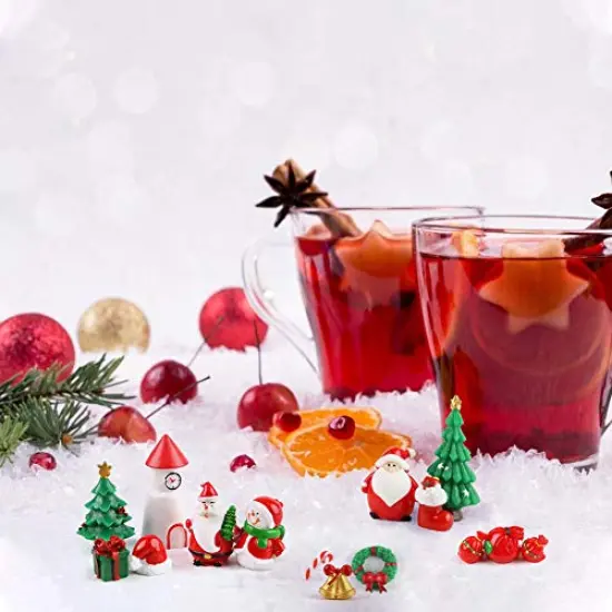 LovesTown 38 PCS Fairy Garden Christmas Accessories, Christmas Miniature Ornaments, DIY Snow Globe Figurines, Christmas Decorations for Christmas Party {3}