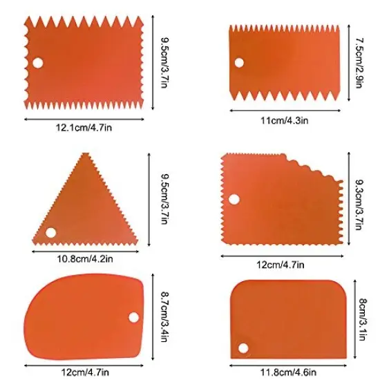 12 PcsCake Scraper Smoother Tool Set, Cake Smoothing Cutter Plate Tool Combo, Cake Icing Scrapper Cake Edge Decorating Tool. {4}