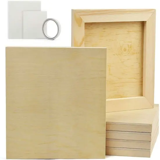 6pc 8x8 Cradled Wood Panels for DIY Art {1}