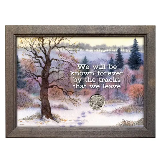 Tracks With Buffalo Nickel Coin in 5x7 Frame {1}