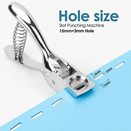 Hole Punch Slot Punch Badge Hole Punch for ID Cards,Hand Held,No Burrs Holes,One Slot Hole Puncher for ID Badges Hole Punch for Badge,Metal Hole Punch for ID Cards,Badge Holes,15mm x 3mm Hole {5}