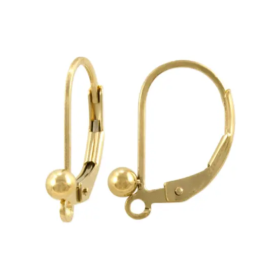 Leverback Earring with 3mm Bead Gold Filled {1}