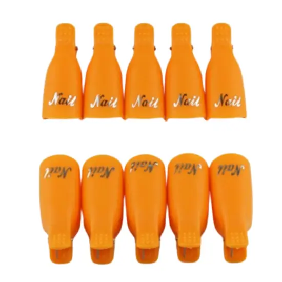 Kitcheniva Silicone UV Gel Polish Remover Wrap Soak Off Cap Clip Nail Art Tool Orange-10 pcs {1}