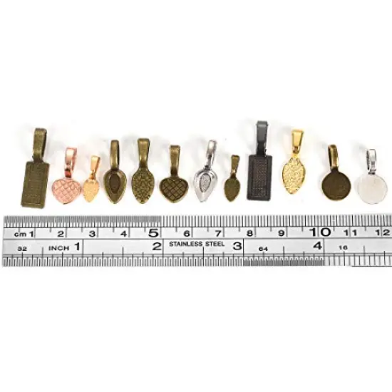 120 Pieces Glue on Bails for Pendants Jewelry Making Necklace Earring Bail Scrabble Making Supplies Glass Cabochon Tiles Pendant {2}