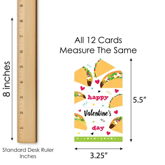 Big Dot of Happiness Taco &lsquo;Bout Fun - Fiesta Cards for Kids - Happy Valentine's Day Pull Tabs - Set of 12 {7}