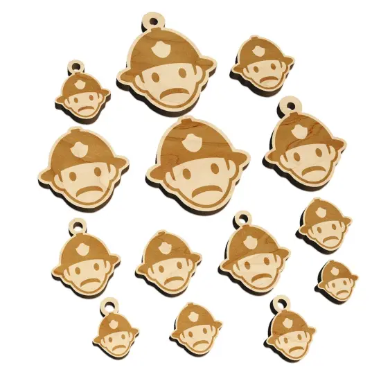 Occupation Firefighter Fire Man Icon Mini Wood Shape Charms Jewelry DIY Craft {7}