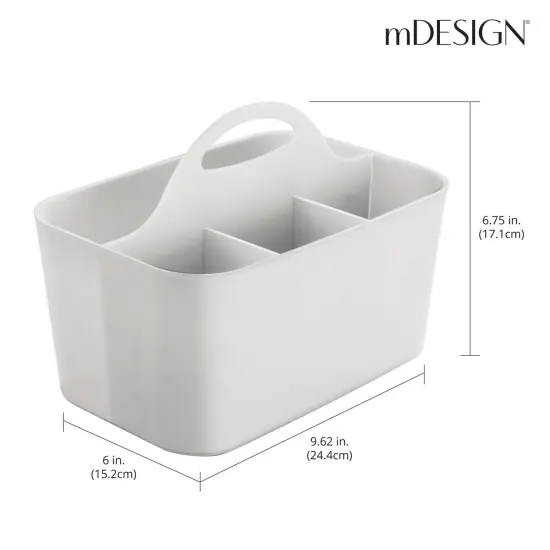 mDesign Plastic Cutlery Storage Organizer Caddy Bin Tote with Handle {3}