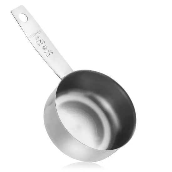 Olde Midway Stainless Steel Popcorn Machine Accessories - 4 Piece Set with Measuring Spoons, Scoop, and Salt Shaker {3}