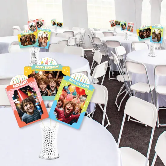 Big Dot of Happiness Party Time - Happy Birthday Party Picture Centerpiece Sticks - Photo Table Toppers - 15 Pieces {4}