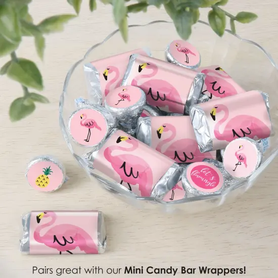Big Dot of Happiness Pink Flamingo - Party Like a Pineapple - Tropical Summer Party Small Round Candy Stickers - Party Favor Labels - 324 Count {7}