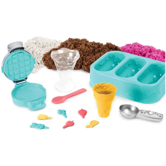 Kinetic Sand Scents, Ice Cream Treats Playset with 3 Colors of All-Natural Scented Play Sand & 6 Serving Tools, Sensory Toys, Christmas Gifts for Kids {4}