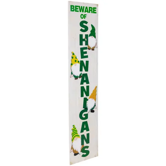 Northlight Beware of Shenanigans St. Patrick's Day Porch Board Sign - 36" White {5}