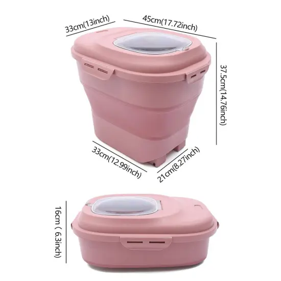 25KG Folding Rice Grain Cereal Dispenser Kitchen Dry Food Storage {3}