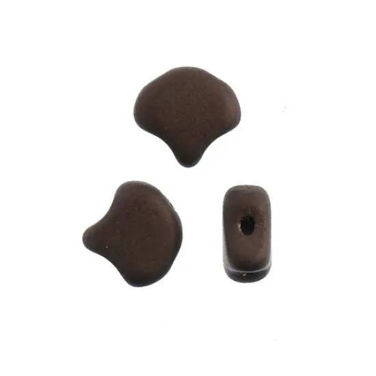 John Bead Czech Glass Matte Ginko Beads, 50g Jet Bronze {2}