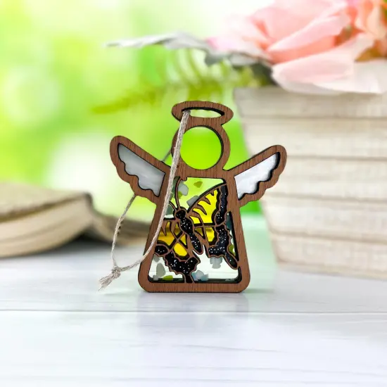 3.5" (H) Swallowtail Butterfly Ornament - Handcrafted in Texas - Mother's Angels&reg; Christmas Angel Wings Figurine {5}
