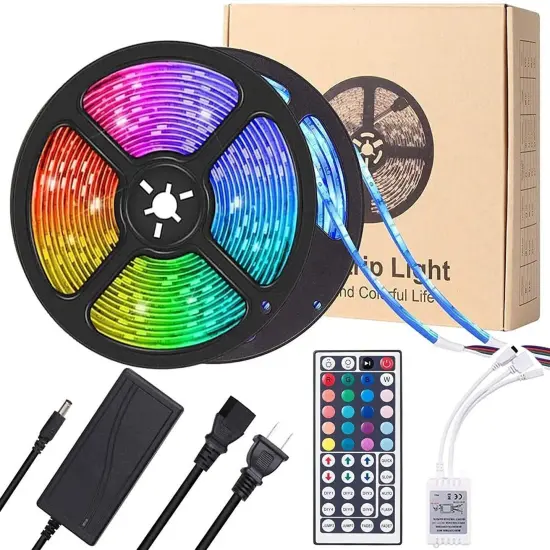 32ft Waterproof LED Strip Lights with Remote {1}