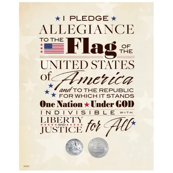 Pledge of Allegiance Bicentennial Quarter and Half Dollar Matted Coin  {1}