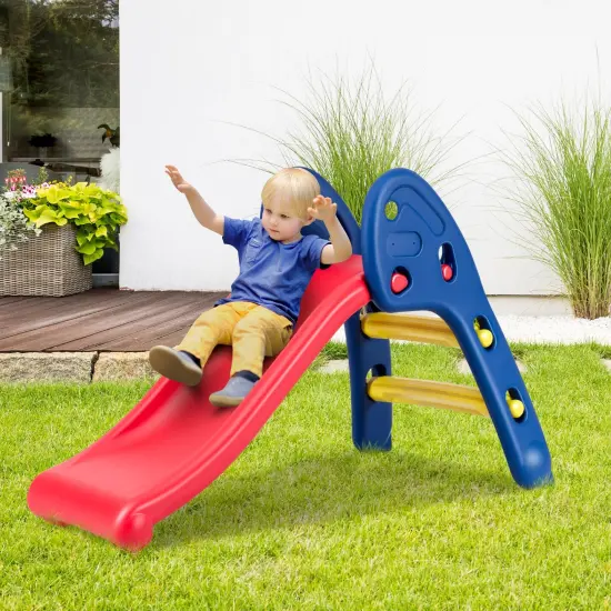 2 Step Children Folding Plastic Wide Slide with Stable Base {6}