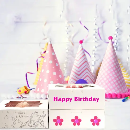 36 Pieces Cookie Treat Boxes 8 Inch White Bakery Boxes with Window for Cookie, Pastry, Dessert, Chocolate Covered Strawberry and Candy Gift Giving(8x6x2.5 In) {3}