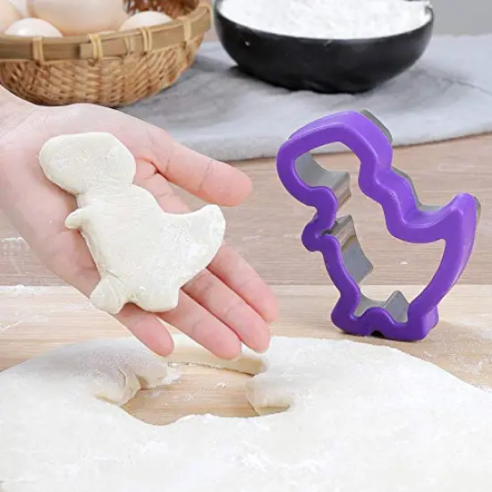 8 Pack Dinosaur Cookie Cutters Set - Stainless Steel Shaped Cookie Candy Food Cutters Molds for DIY, Kitchen, Baking, Kids Dinosaur Theme Birthday Party Supplies Favors {3}