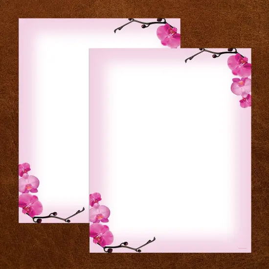 Great Papers! Pink Orchids Stationery Letterhead, Invitations and Announcements, Printer Friendly, 8.5"x11", 80 Pack {3}