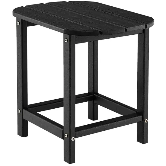 18 Inch Weather Resistant Side Table for Garden Yard Patio Black {1}